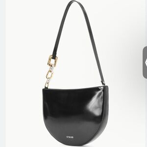 STAUD Black Leather Shoulder Bag